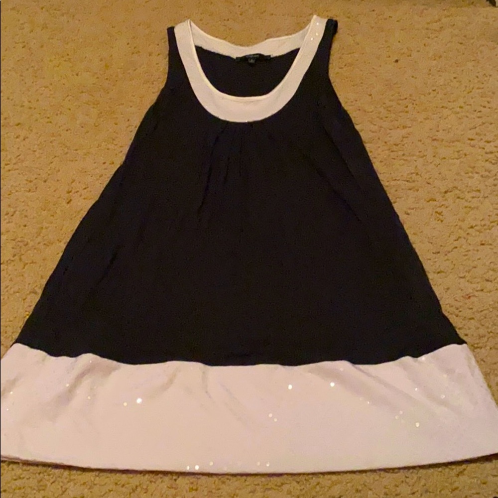 Long Shirt/Short Dress Black and White sequin